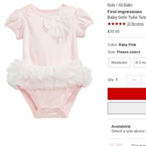SOLD First Impressions Newborn Tutu Onesie